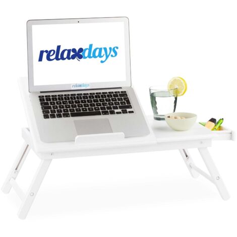 Tavolo per laptop in bambù bianco