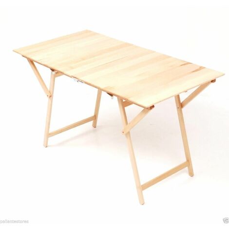 Tavolo pic nic rettangolare pieghevole in legno colore faggio  misura 140x70 cm