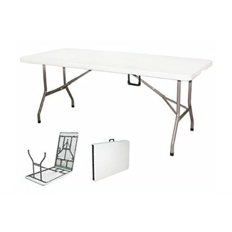 TAVOLO PICNIC BIRRERIA PIEGHEVOLE VALIGETTA BIANCO 181X74X74 CM USATO COME NUOVO