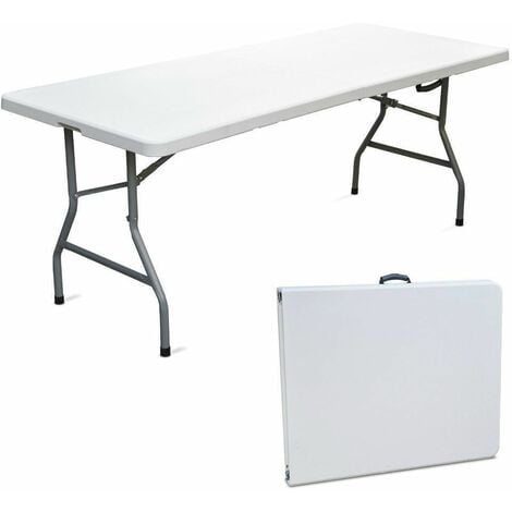 TAVOLO pieghevole - 180cm - mare picnic - IN PVC  CHIUDIBILE A VALIGETTA RESINA