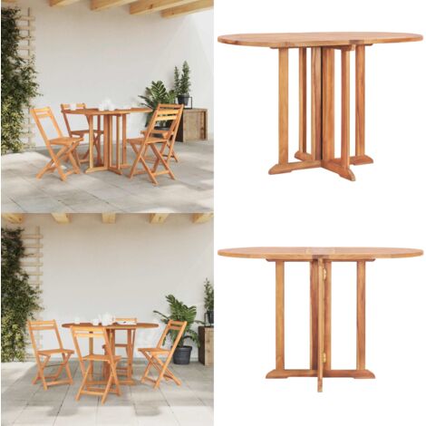 Tavolo Pieghevole a Farfalla 120x70x75 cm in Massello di Teak - Tavolo da giardino - Tavolo in teak