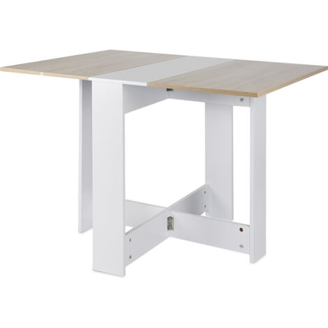 Tavolo pieghevole bianco + rovere 103 × 76 × 73 cm