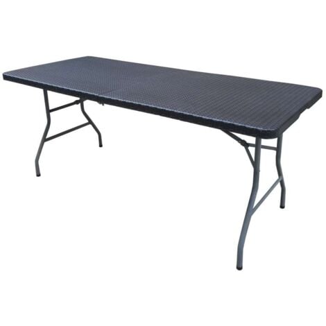 Tavolo Pieghevole Catering in Resina Nero - 182x74 cm