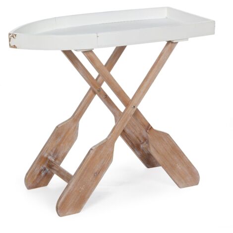 Tavolo Pieghevole Legno Bianco Moderno da Interno - ELLIOT
