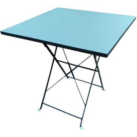 Tavolo Pieghevole Quadrato in Metallo Antracite 70x70cm