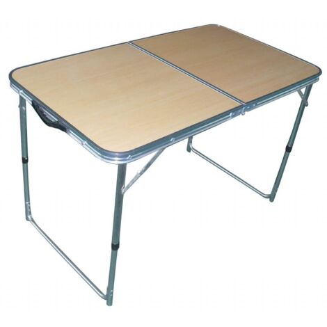supporto per ombrellone pieghevole Tavolo da campeggio per 6 persone regolabile picnic 60 x 120 cm CAPTURE Camp6 AL-120E in alluminio