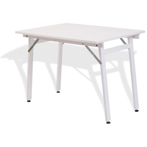 Tavolo Pieghevole Salvaspazio 70x100x71,5-75,5 cm Party in Legno e Laminato Bianco