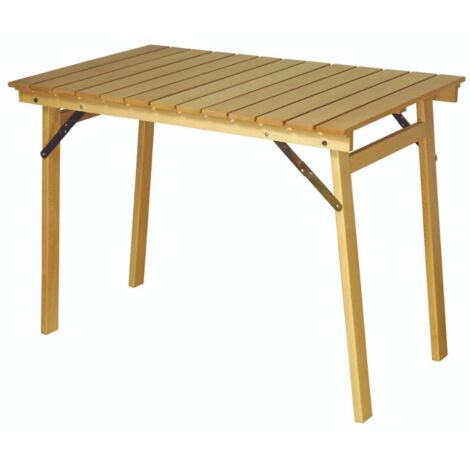 Tavolo Pieghevole Salvaspazio da Giardino 80x120x72 cm Garden in Legno Verniciato Naturale