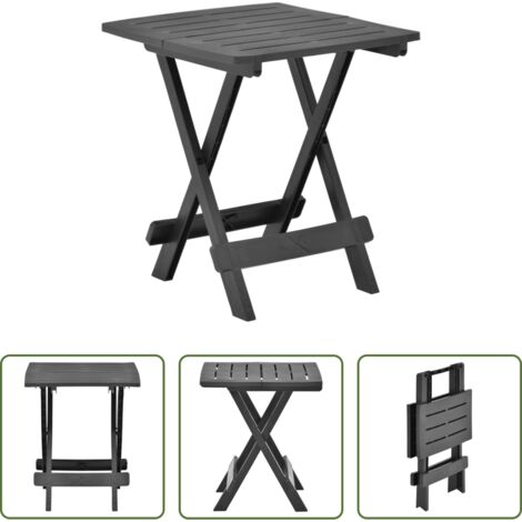 Tavolo pieghevole -  Tavolo da Giardino Pieghevole Antracite 45x43x50 cm in Plastica