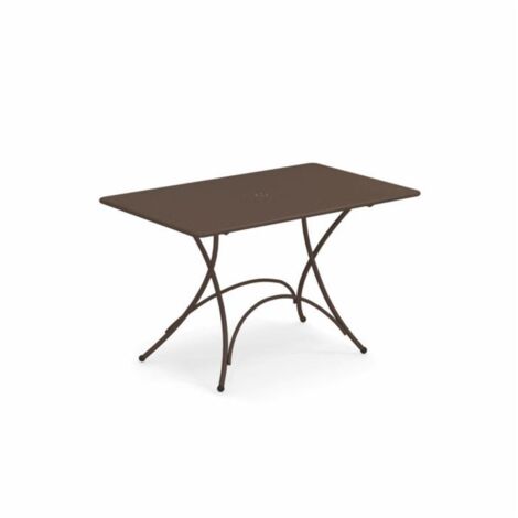 Tavolo pigalle emu 118x76 cm marrone in acciaio verniciato pieghevole  giardino