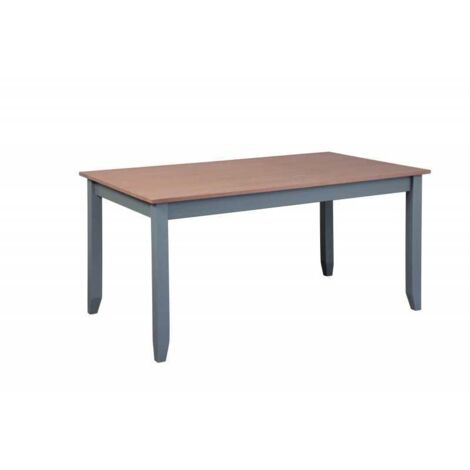 Tavolo pino grigio con top marrone 160x90x75