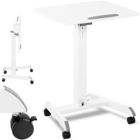 Tavolo porta laptop inclinabile regolabile su ruote 60 x 52 cm 825 - 1185 mm