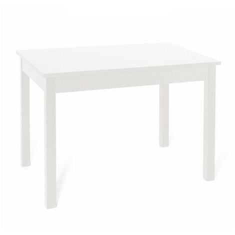 Tavolo pranzo allungabile Bianco Frassinato in legno nobilitato cm 80x120-160