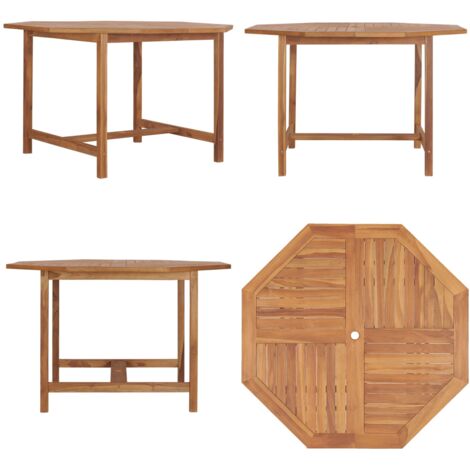 Tavolo Pranzo da Giardino Ø110x110x75 cm Legno Massello di Teak - Tavolo in legno di teak - Tavolo da pranzo esterno