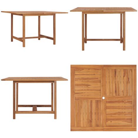 Tavolo Pranzo da Giardino Ø110x110x75 cm Legno Massello di Teak - Tavolo in legno teak - Tavolo da pranzo esterno