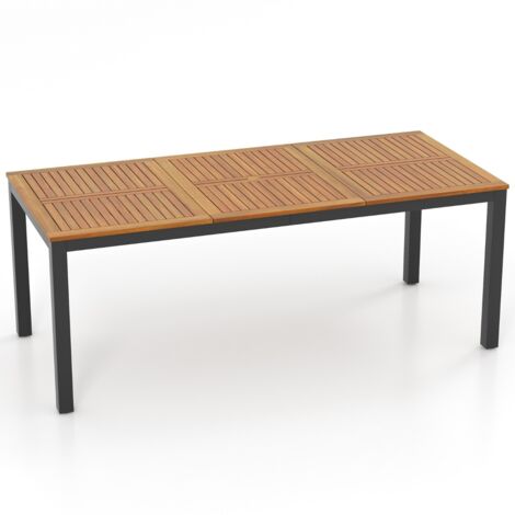 Tavolo pranzo esterno 8 persone giardino legno acacia 200cm foro ombrellone