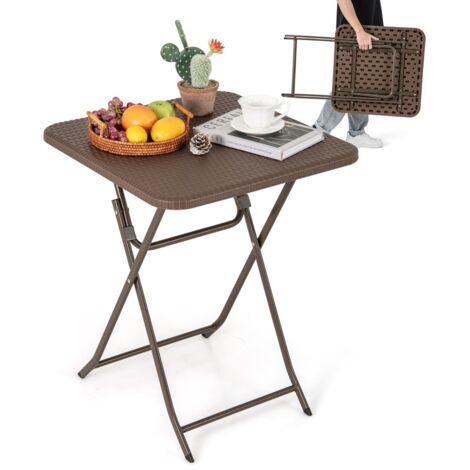 Tavolo pranzo interni esterni piano rattan Tavolo pieghevole quadrato 60 cm Caffè