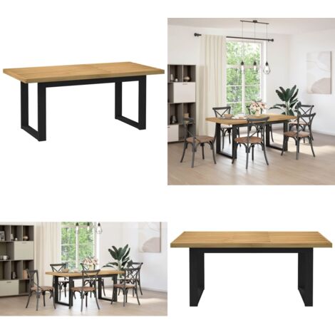 Tavolo Pranzo NOAIN Gambe a Forma U 180x90x75 cm Legno Massello - Tavolo da pranzo in pino - Tavolo da pranzo con gambe a forma di U