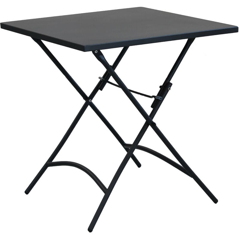 Gardeness - Tavolo quadrato 70x70 cm chiudibile da esterno per bar e pub con struttura e piano in acciaio Bistrot - Black