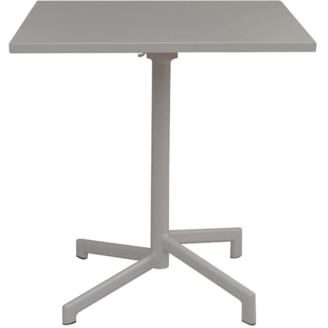 GARDENESS Tavolo quadrato 70x70 cm chiudibile pieghevole da esterno giardino salvaspazio con struttura e piano in acciaio Freddy - Tortora