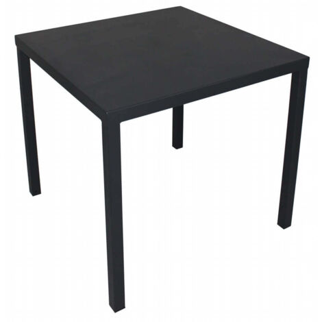 Tavolo quadrato 80x80 cm impilabile salvaspazio da esterno giardino per bar e ristoranti con struttura e piano in acciaio Bolton - White