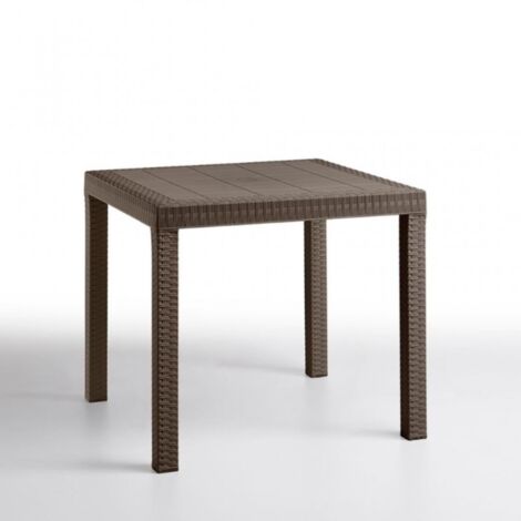Tavolo quadrato 80x80cm per interno ed esterno in polipropilene DALLAS MOKA