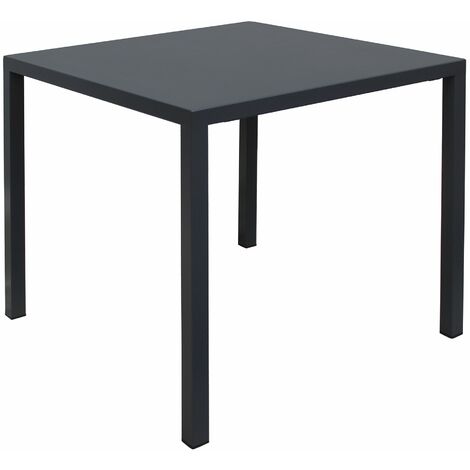 Tavolo quadrato autolivellante da esterno in metallo zincato per bar ristoranti Final - 70x70 cm Black