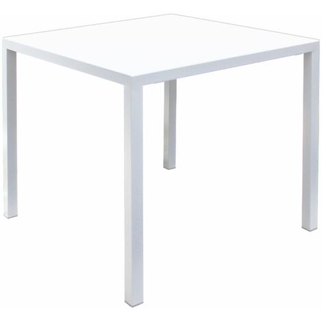 Tavolo quadrato autolivellante da esterno in metallo zincato per bar ristoranti Final - 70x70 cm White