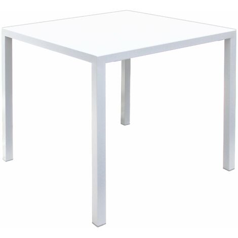 Tavolo quadrato autolivellante da esterno in metallo zincato per bar ristoranti Final - 70x70 cm White