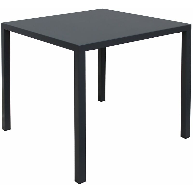 Gardeness - Tavolo quadrato autolivellante da esterno in metallo zincato per bar ristoranti Final - 70x70 cm Black