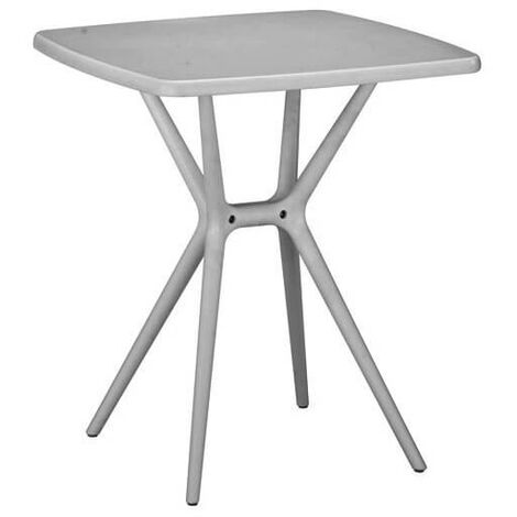 Tavolo Quadrato da Giardino 70x70 cm in Polistirene Grigio