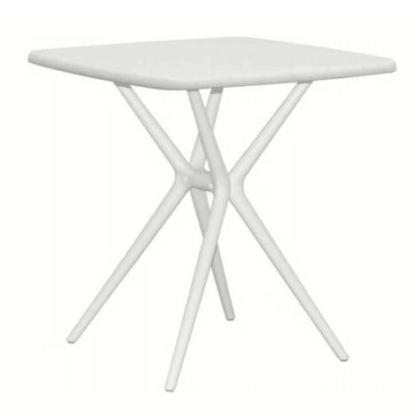 TAVOLO QUADRATO DA INTERNO ESTERNO GIARDINO POLIPROPILENE 70x70x74h BIANCO 641v