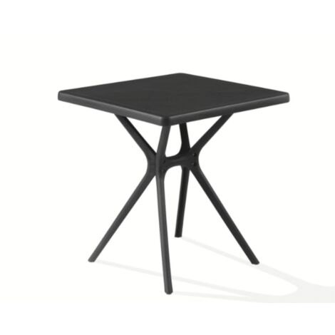 TAVOLO QUADRATO DA INTERNO ESTERNO GIARDINO POLIPROPILENE NERO 70x70x74h 634v