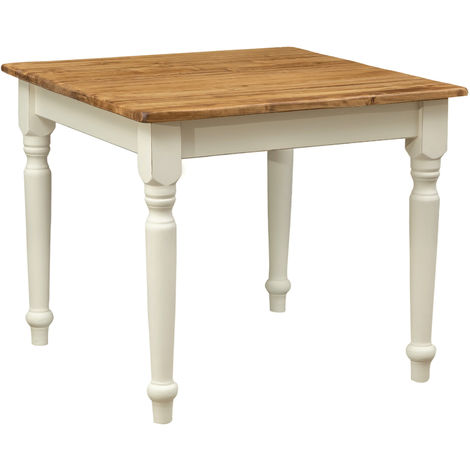 MOBILI 2G - TAVOLO ATTREZZATO DA CUCINA SHABBY BIANCO 140X80X80