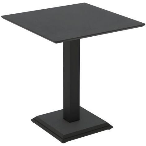 Tavolo Quadrato Nero Ossido 68x68 cm da Soggiorno Moderno Gambe Metallo