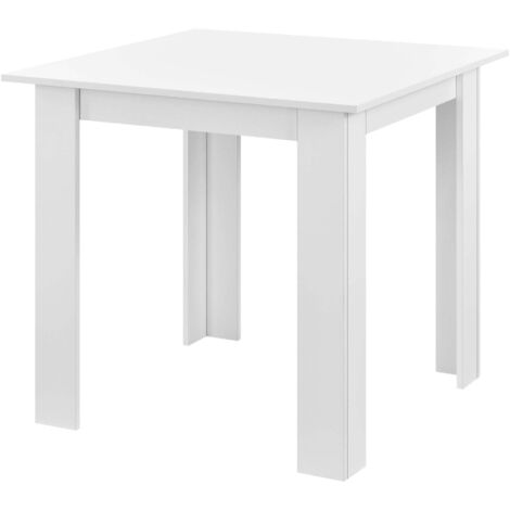 Tavolo quadrato per 4 persone per sala da pranzo cucina soggiorno 80 cm bianco 030006232
