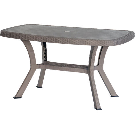 TAVOLO RATTAN C/INCR.OTELLO 136X82 TORTORA DIMAPLAST 2000