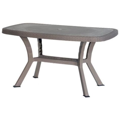 TAVOLO RATTAN CON INCROCIO OTELLO CM. 136X82 COLORE TORTORA