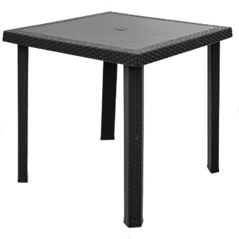TAVOLO RATTAN FIGARO 80X80XH72CM ANTRACITE