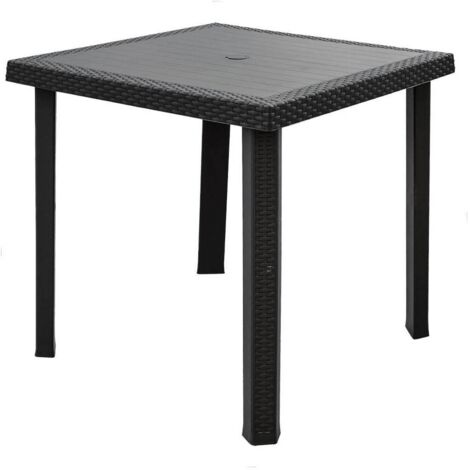 TAVOLO RATTAN FIGARO 80X80XH72CM ANTRACITE