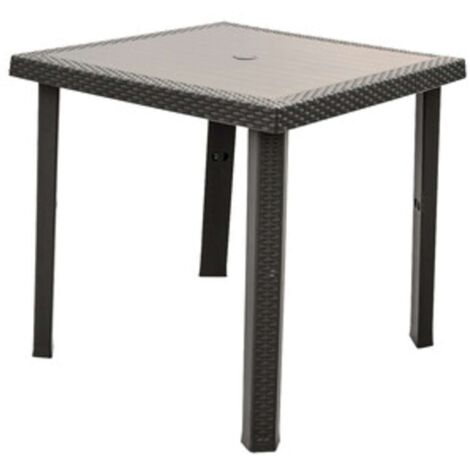TAVOLO RATTAN FIGARO 80X80XH72CM TORTORA