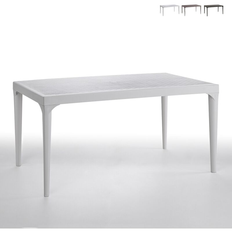 Table rectangulaire d'extérieur 150x90cm jardin bar restaurant Oslo Couleur: Blanc