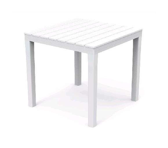 Tuttacasa - tavolo da giardino in resina quadrato 78x78x72H cm mod. bali bianco