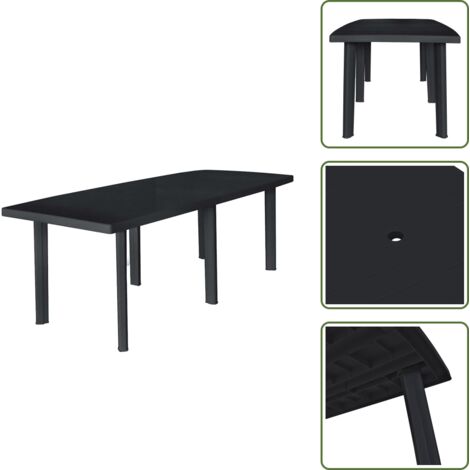 Tavolo resistente - vidaXL Tavolo da Giardino Antracite 216x90x72 cm in Plastica - Tavolo per patio