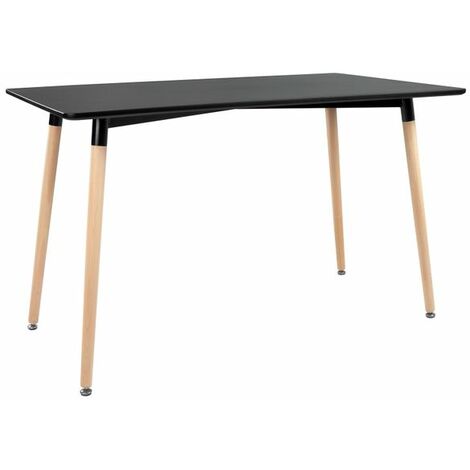 Tavolo rettangolare 120 × 70 cm nero PIA