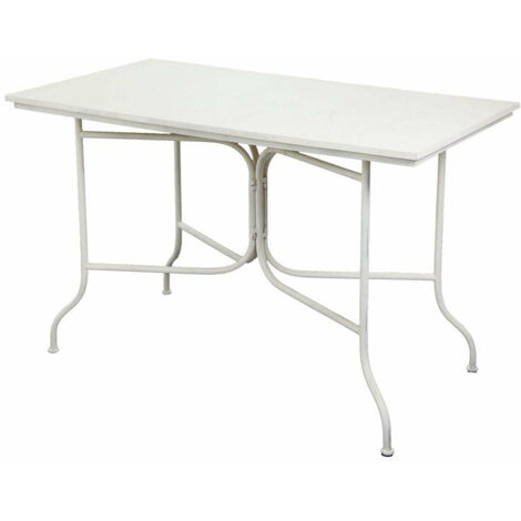 Tavolo Rettangolare 120x65xh76 cm in Ferro Bianco