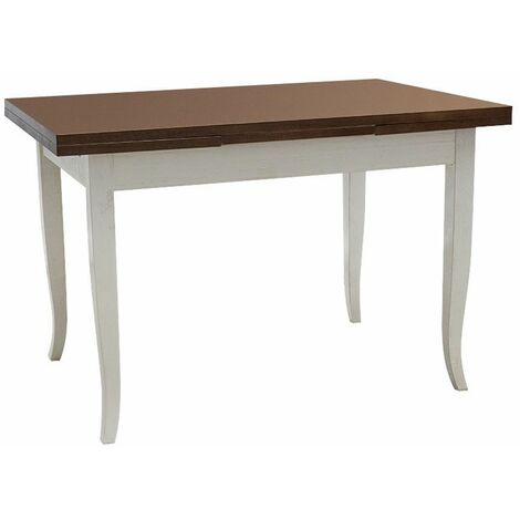 Tavolo Rettangolare Allungabile in Legno Piedi a Sciabola Bicolore  Dimensione Tavoli: 140 x 80 + 2 allunghe 40 cm