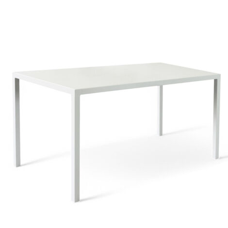 Tavolo rettangolare autolivellante in acciaio bianco 80x120xH76 cm