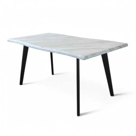 Tavolo rettangolare con struttura in metallo grigio effetto pietra in melaminico 90x160xH75 cm