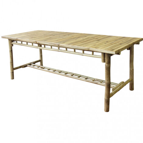 Tavolo rettangolare da esterno 200x80xH75 cm con struttura in bamboo Tropikal
